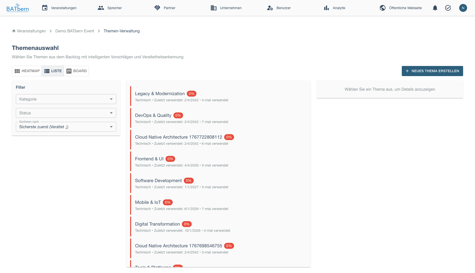 Topic Selection Interface