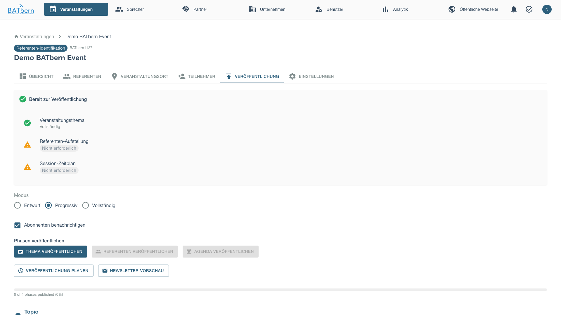 Publishing Tab Before Topic