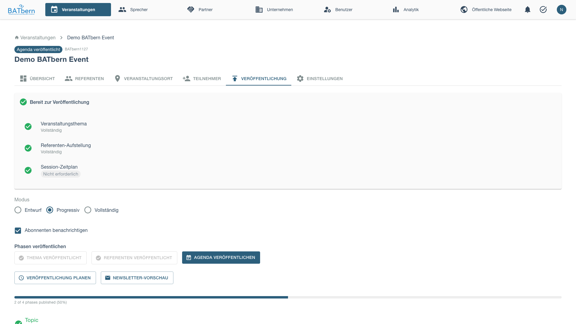 Publishing Tab
