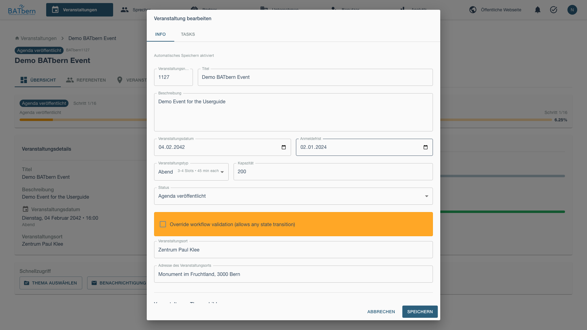 Event Edit Modal