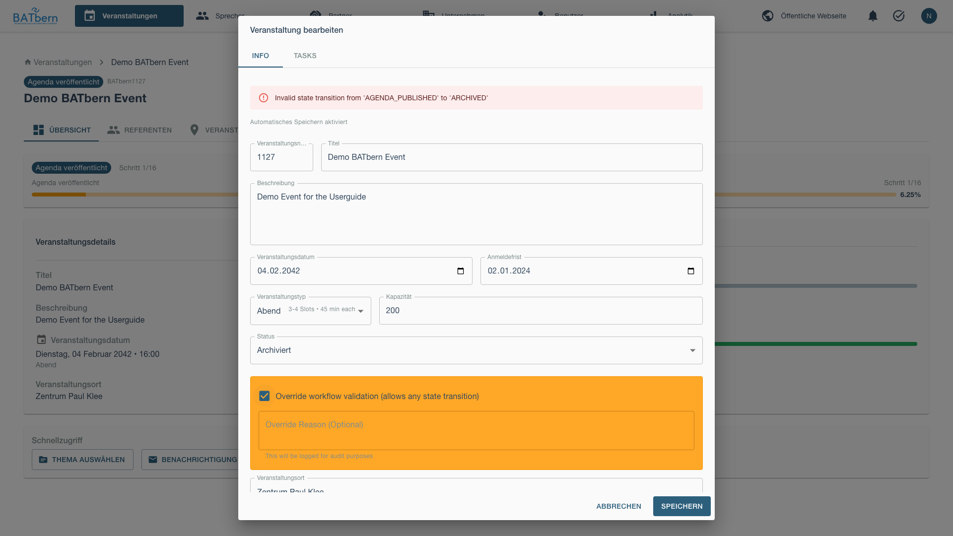 Override Checkbox Checked